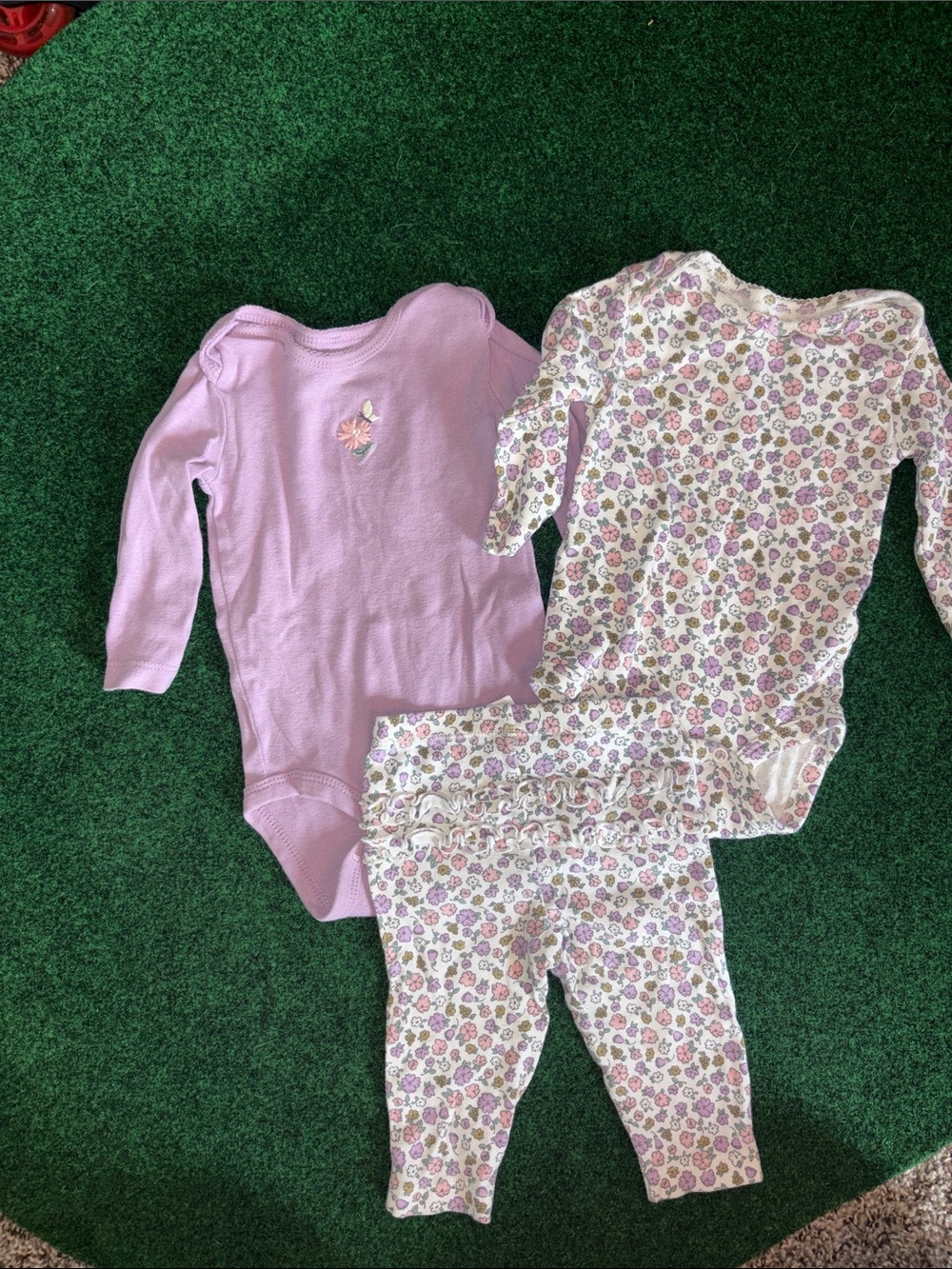Carter's Pink Floral 3-Piece Baby Matching Set